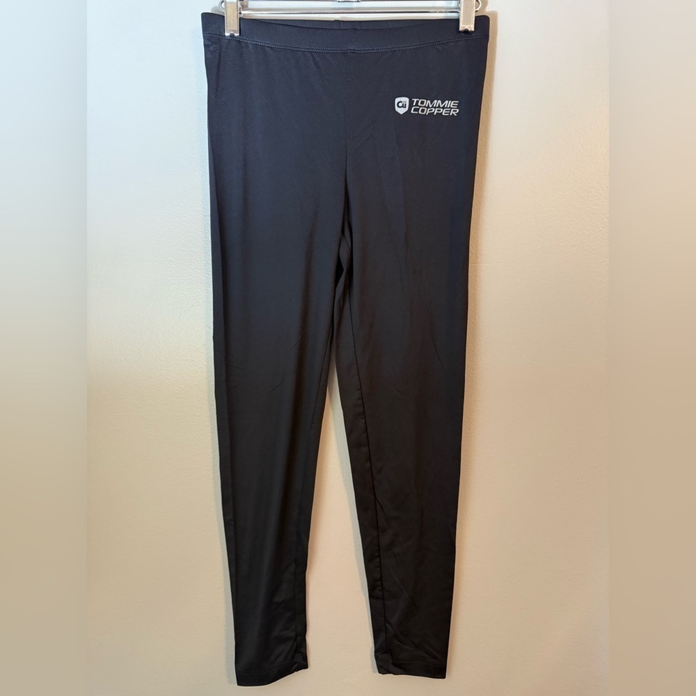 Tommie Copper Women's Black Thin Compression Tights Crop Leggings Size Large